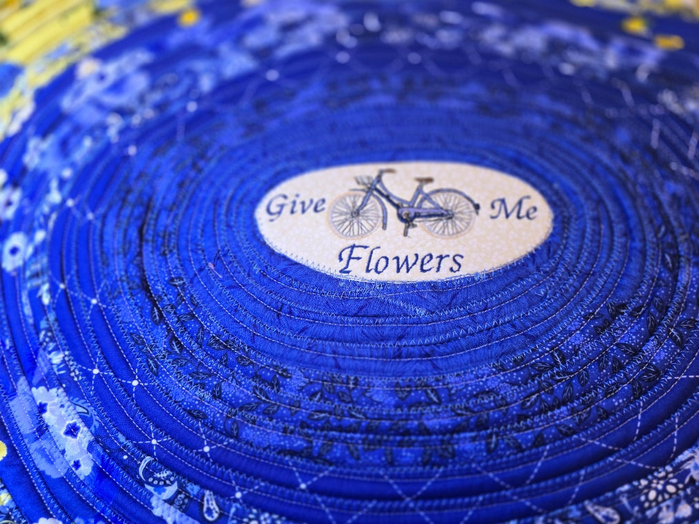 French Country Blues and Yellows One of a Kind Jellyroll rug